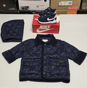 Ralph Lauren Polo & Nike Navy Quilted Jacket and Hat Set (Shoes, Pants, Coat)